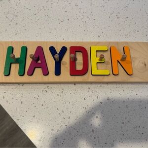 Hayden Colorful Wooden Name Puzzle for Kids